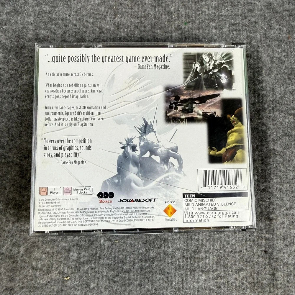 Final Fantasy VII PlayStation Greatest Hits Squaresoft SCUS-94163 Manual